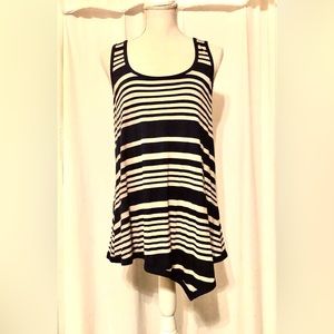Bobeau Striped Navy and off white Tank Top Size Large